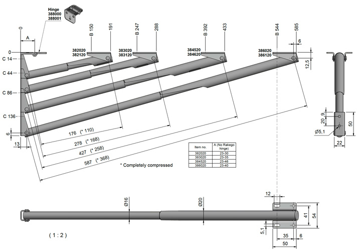 Escuadras Abatibles de Aluminio Rakego plano