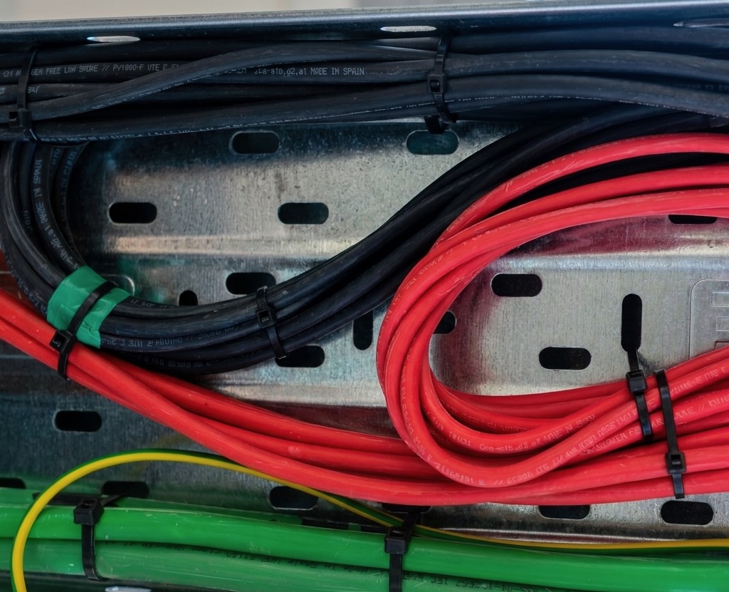 Bridas de nylon negras para sujetar cables
